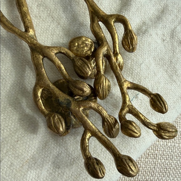 Michael Aram Gold Hammered Silver Salad Servers - Picture 6 of 7